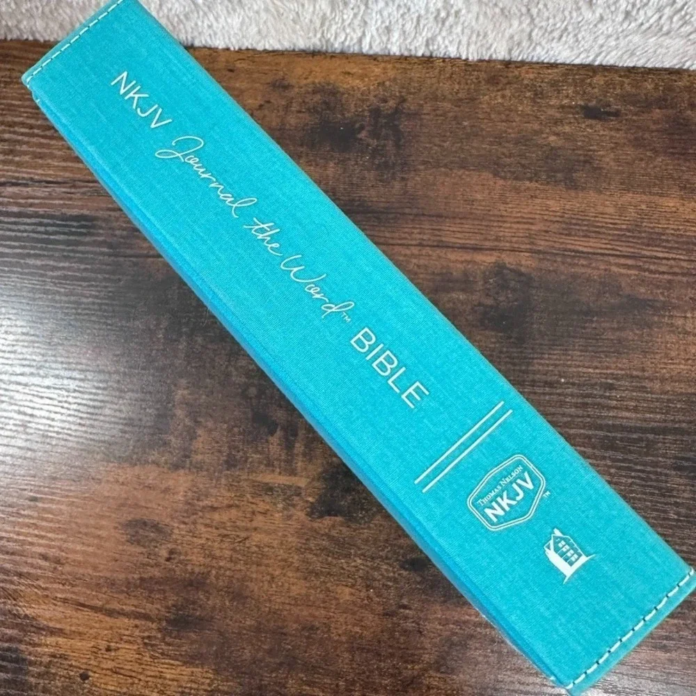 NKJV Journal the Word Bible Cloth Blue Floral Christianity Jesus Religion God